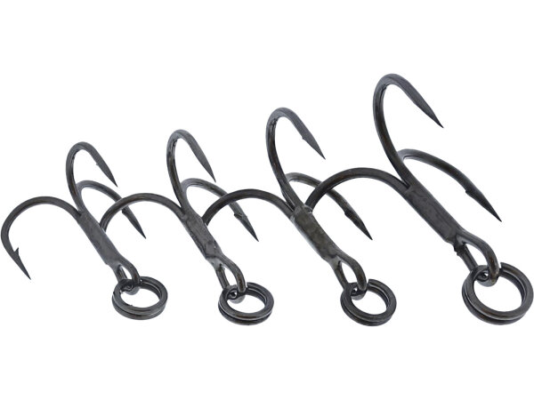 RIGGED TROUT - TREBLE HOOKS #8 4PCS UV ORANGE
